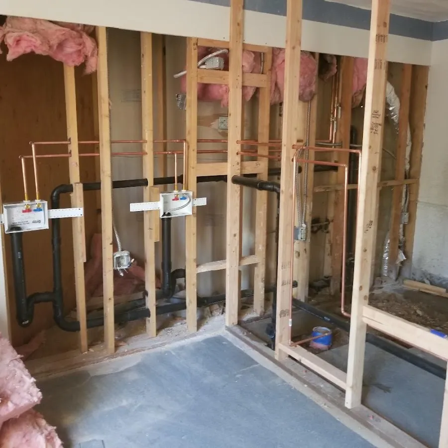 Copper pipe rough-in and plumbing installation in Indian Hills